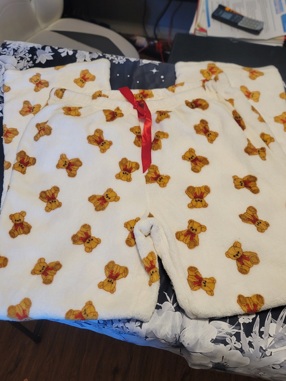 No Comment Cute Teddy Bear Pajama Pants Size Large